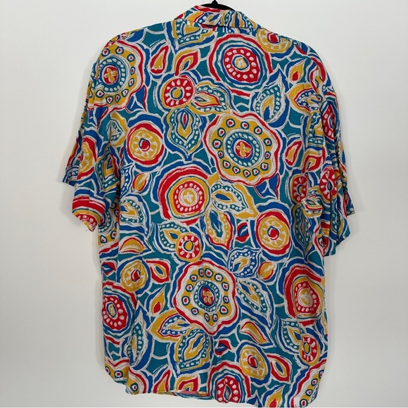 Women's Printed Shirt | Whimsical Blouse | Short Sleeve Viscose Shirt Women - Picture 6 of 8